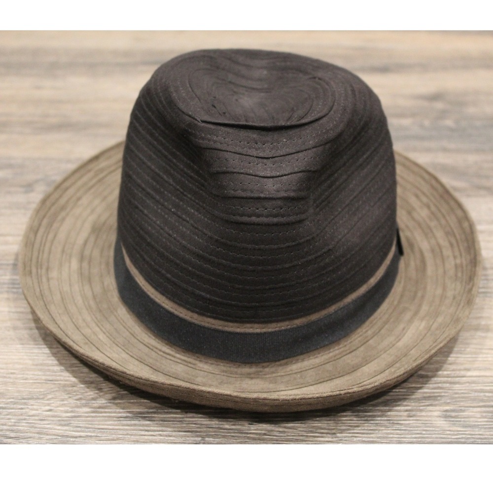 Bailey of Hollywood Hat Mens Small Fedora Black & Brown Ribbon Accent‎